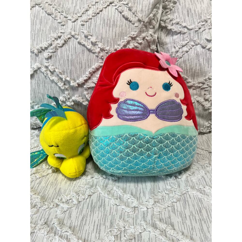 Disney Little Mermaid and Flounder Crinkly Fins Soft Toy Plush